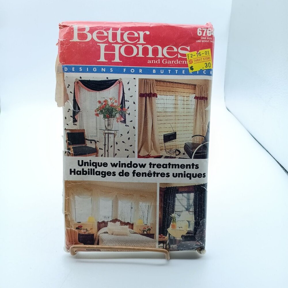 Better Homes & Gardens Butterick 6764 Vintage Window Treatments Sewing Pattern